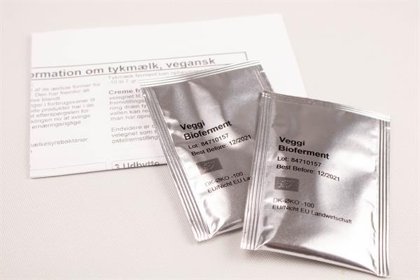 Vegansk mælkesyrekultur til tykmælk, cremefraiche m.m. (2 stk. inkl. opskrift) frysetørret