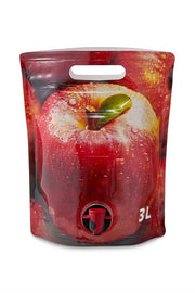 Pouch-up pose / Ståpose med æblemotiv, 3 liter. 150 stk