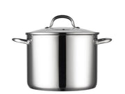 Rustfri gryde med glaslåg 10 liter