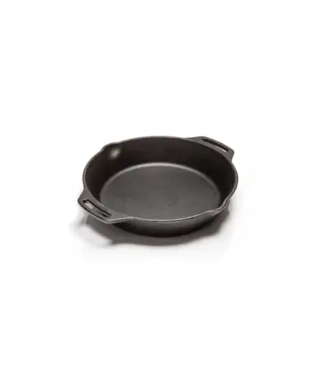 Støpejernspanne med to håndtak til bål og grill – Petromax FP25H, Ø25 cm