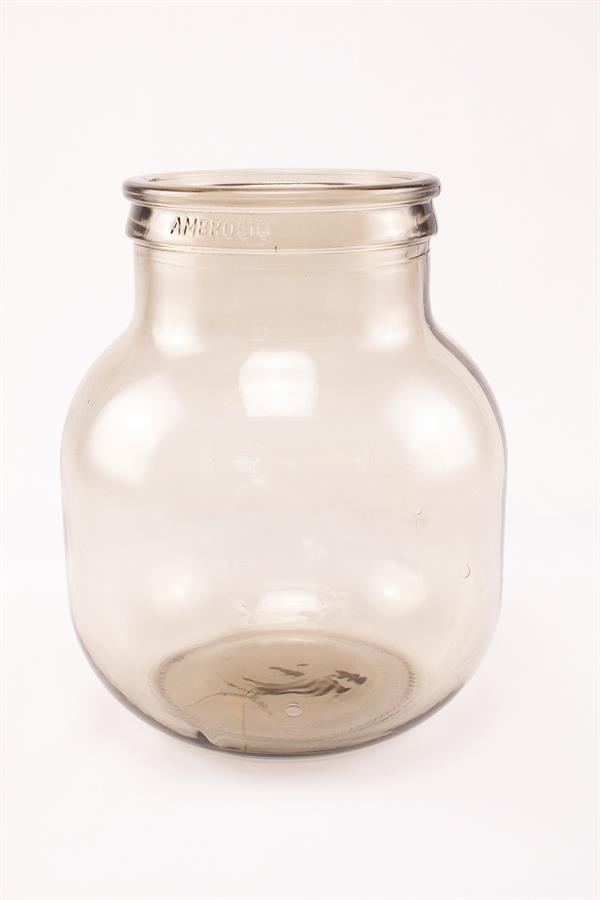 Glasvinballong / vinballong / glasballong med vid hals og lokk, 5 liter