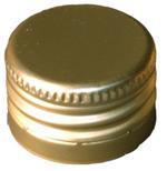 Aluminiumskuekapsel med gevind, pp28 - 18 mm høje, guldfarvet, 25 stk