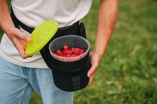 Bærplukkebælte med spand, sort bælte, 3,6 liter
