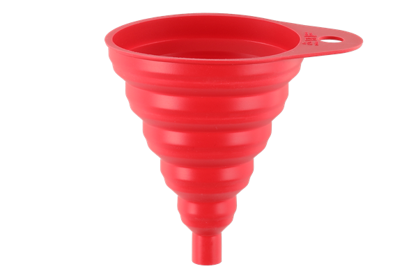 Foldetragt, rød, silikone 