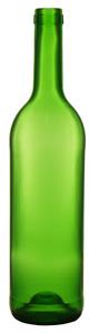 Rødvinsflaske, grøn. 0,75 l